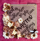 Graduation Cap Topper God is Within Her Masters