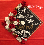 God is Within Her Masters Graduation Cap Topper