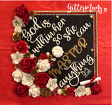 God is Within Her Masters Graduation Cap Topper