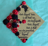Africa Graduation Cap Topper Decoration with glitter and flowers
