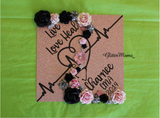 Live Love Heal Nurse Graduation Cap Decoration with glitter and flowers