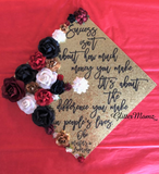 Social Worker Custom Graduation Topper Decoration Graduation Topper - Flowers and Glitter