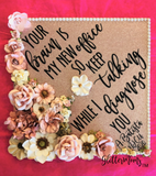 Psychology Counseling Graduation Cap Topper Decoration with glitter and flowers