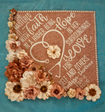 Mastered It with Faith Hope Love Graduation Cap Topper Decoration with glitter and flowers