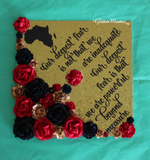 Africa Graduation Cap Topper Decoration with glitter and flowers