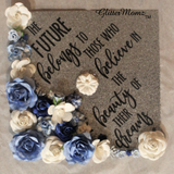 Graduation Cap Decoration with glitter and flowers