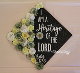 Heritage of the Lord Graduation Cap Decoration with glitter and flowers