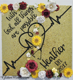 Nurse Graduation Cap Decoration With God All Things Are Possible with glitter and flowers