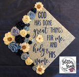 God Has Done Great Things Graduation Cap Topper Decoration